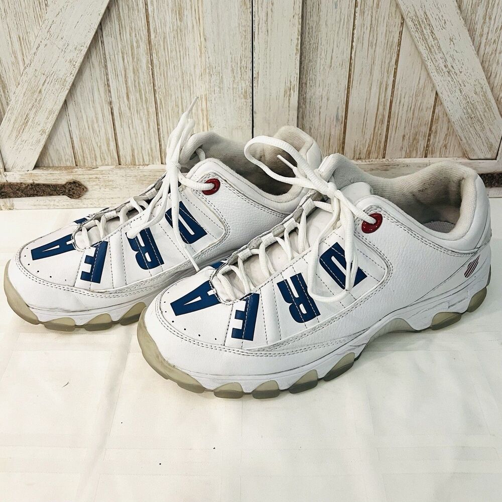 K-SWISS Men's Size 11 White 'Dreamer' Graphics ST529 SB Retro Leather Shoes